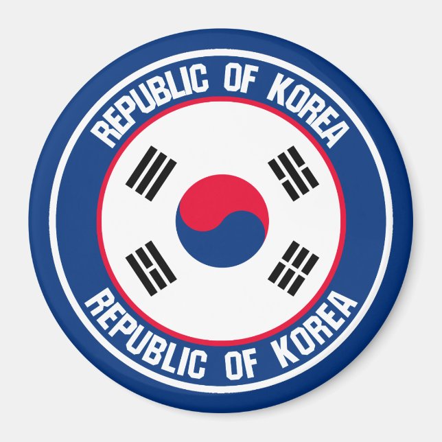 Sydkoreas Round Emblem Magnet (Framsidan)