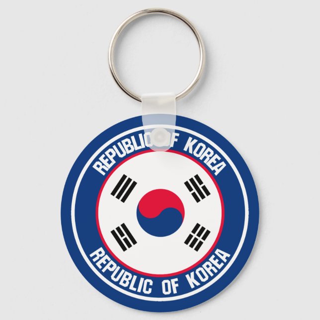 Sydkoreas Round Emblem Nyckelring (Framsida)