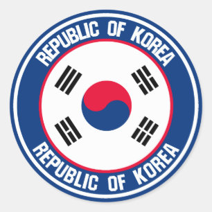 Sydkoreas Round Emblem Runt Klistermärke