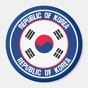 Sydkoreas runda Emblem Magnet