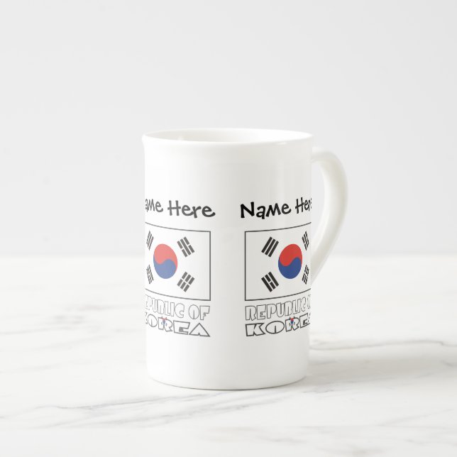 Sydkoreas sydkoreanska Flagga Personlig Benporslin Mugg (Framsida höger)