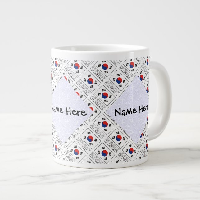 Sydkoreas sydkoreanska Flagga Personlig Jumbo Mugg (Framsida höger)