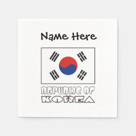 Sydkoreas sydkoreanska Flagga Personlig Pappersservett