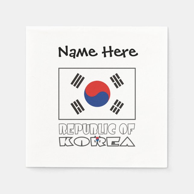 Sydkoreas sydkoreanska Flagga Personlig Pappersservett (Framsidan)