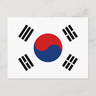 Sydkoreas vykort för Flagga