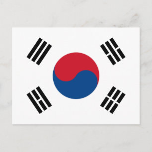 Sydkoreas vykort för Flagga