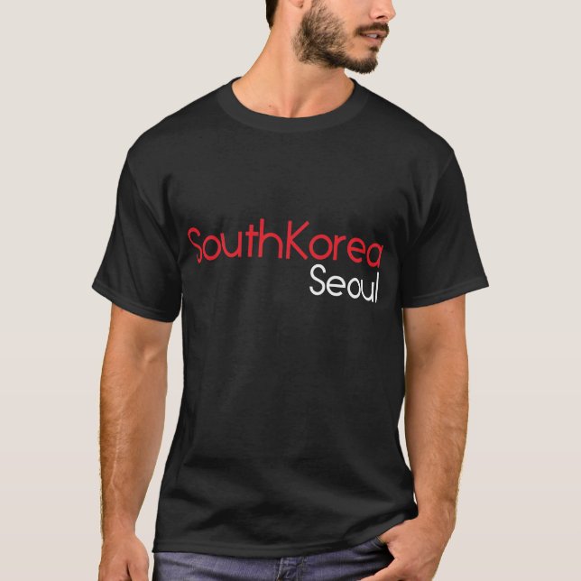 Sydkoreaseoul svart t-skjorta t-shirt (Framsida)