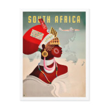 Sydlig Afrika, afrikansk kvinna, vintage flygresa