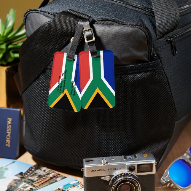 Sydlig Afrika flagga Bagagebricka (Fram & Baksida)
