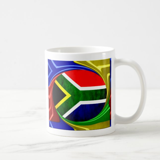 Sydlig Afrika Flagga: Dynamic Swirl Motif Kaffemugg (Höger)