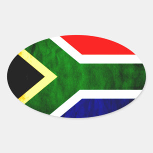 Sydlig Afrika Flagga: Dynamic Swirl Motif Ovalt Klistermärke