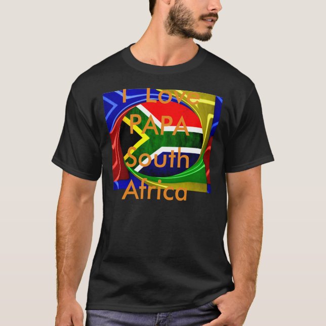 Sydlig Afrika Flagga: Dynamic Swirl Motif Tee (Framsida)