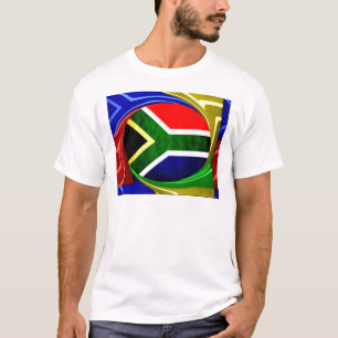 Sydlig Afrika Flagga: Dynamic Swirl Motif Tee Shirt