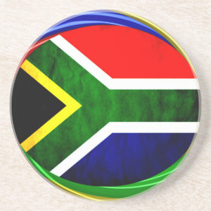 Sydlig Afrika Flagga: Dynamic Swirl Motif Underlägg Sandsten
