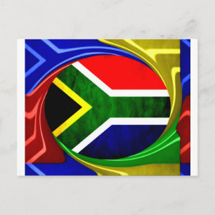 Sydlig Afrika Flagga: Dynamic Swirl Motif Vykort