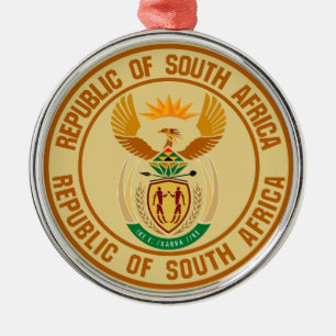 Sydlig Afrika Round Emblem Julgransprydnad Metall
