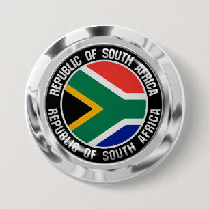 Sydlig Afrika Round Emblem Knapp