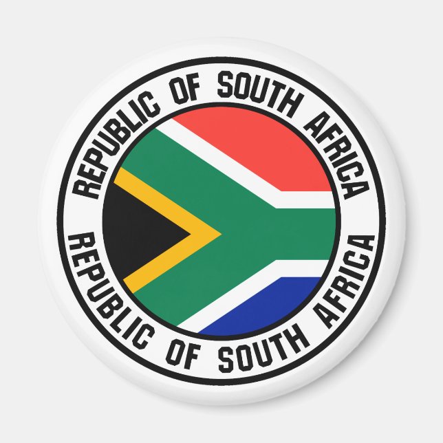 Sydlig Afrika Round Emblem Magnet (Framsidan)