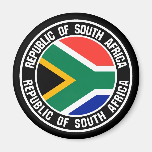 Sydlig Afrika Round Emblem Magnet (Framsidan)