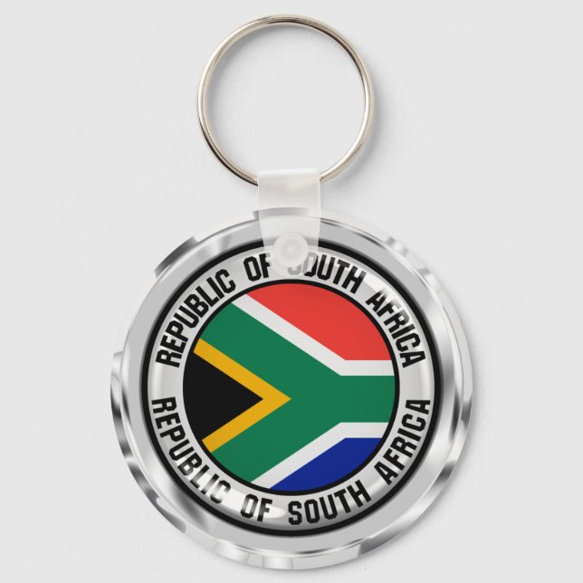 Sydlig Afrika Round Emblem Nyckelring (Framsida)