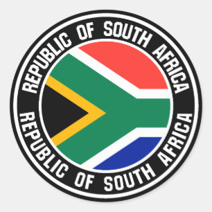 Sydlig Afrika Round Emblem Runt Klistermärke