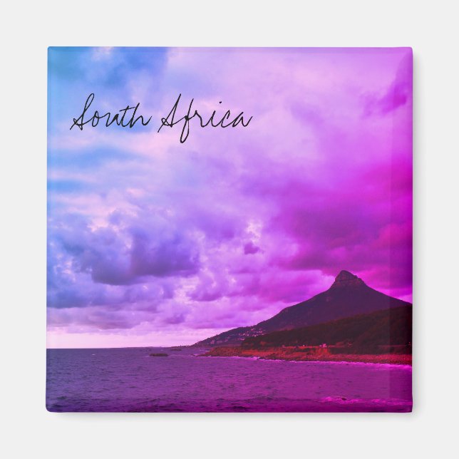 Sydlig Afrika ZA Lejon för huvudlandningsvymagnet Magnet (Framsidan)