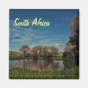 Sydlig Afrika ZA Pond Träd Liggande View Magnet