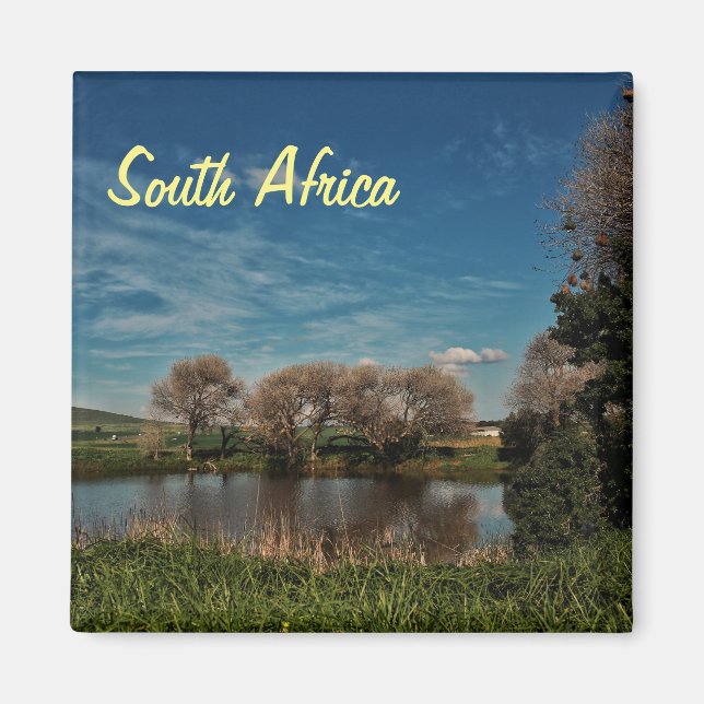 Sydlig Afrika ZA Pond Träd Liggande View Magnet (Framsidan)