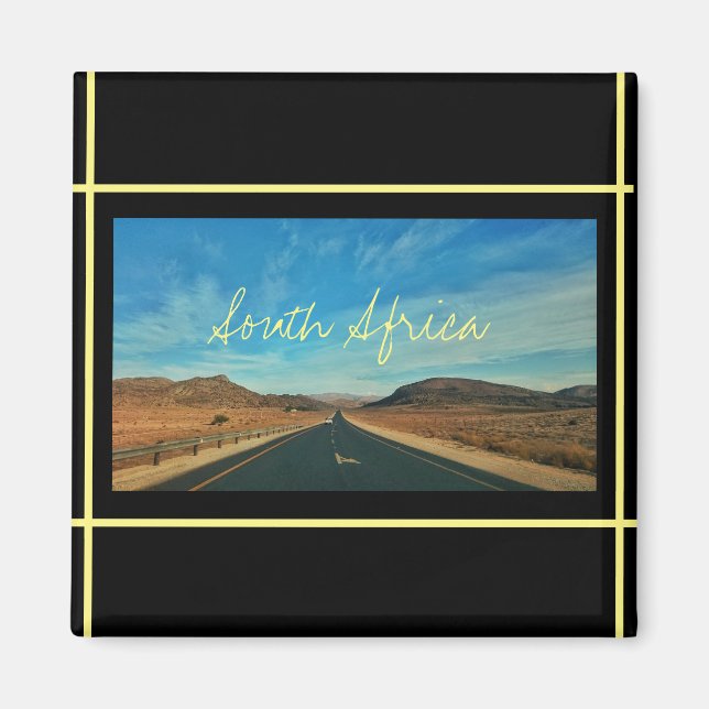 Sydlig Afrika ZA Road Landscape View Magnet (Framsidan)