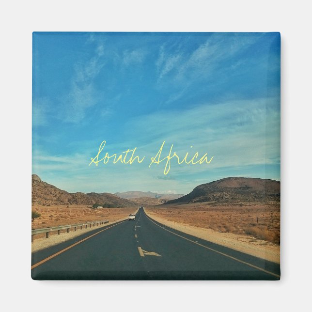 Sydlig Afrika ZA Road Landscape View Magnet (Framsidan)