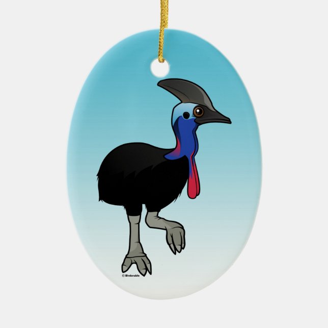 Sydlig Cassowary Julgransprydnad Keramik (Framsidan)