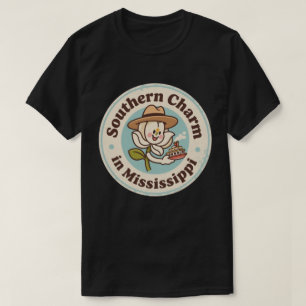 Sydlig charm_ Mississippi Magnolia Blomma Retro T Shirt