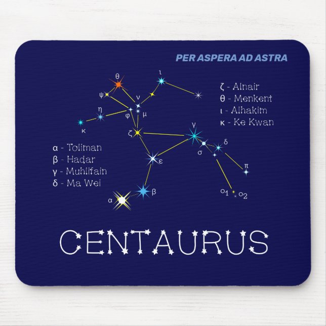 Sydlig hemisphere Constellation Centaurus Musmatta (Framsidan)