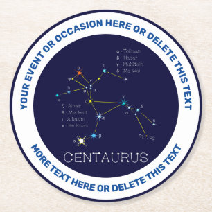 Sydlig hemisphere Constellation Centaurus Underlägg Papper Rund