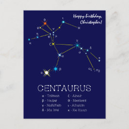 Sydlig hemisphere Constellation Centaurus Vykort