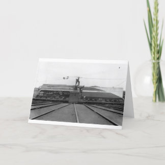 Sydlig järnväg ångalokomotiv på turntable kort