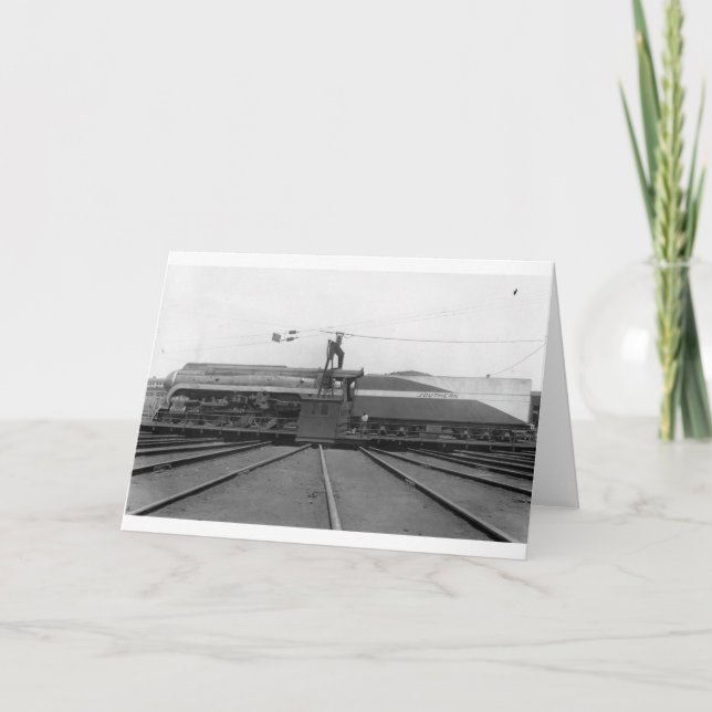 Sydlig järnväg ångalokomotiv på turntable kort (Framsida)