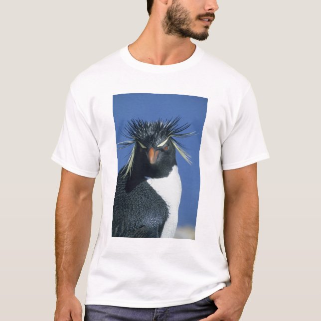 Sydlig klipphopp pingvin (Eudyptes chrysocome) T Shirt (Framsida)