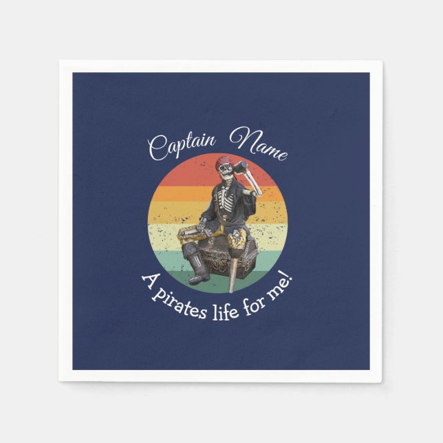 Sydlig romskelett Party Pirat Pappersservett (Framsidan)