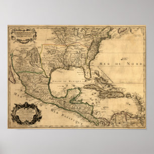 Sydlig United States och Central America karta Poster