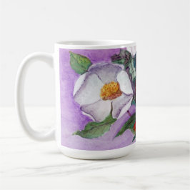 Sydliga Magnolias för Painterly vit på lavendel Mugg