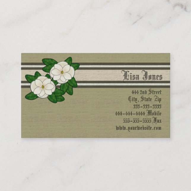 Sydliga Magnoliavisitkortar Visitkort (Framsida)