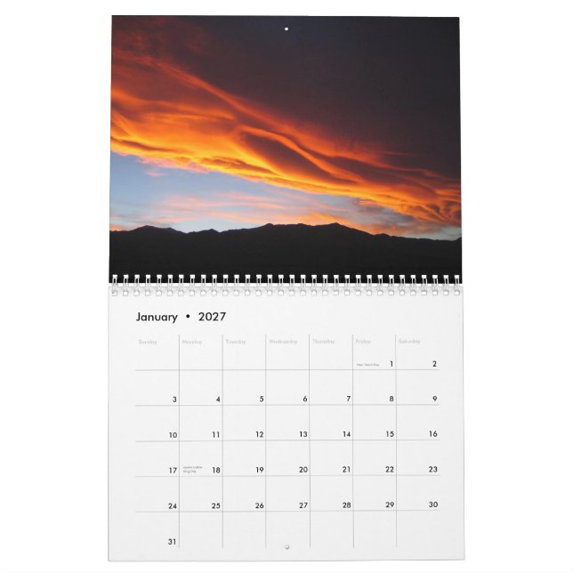 Sydliga sjöar kalender (Jan 2027)