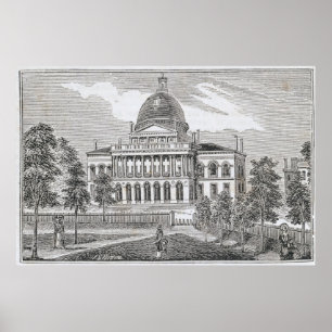 Sydligt beskåda av det statliga huset i Boston Poster