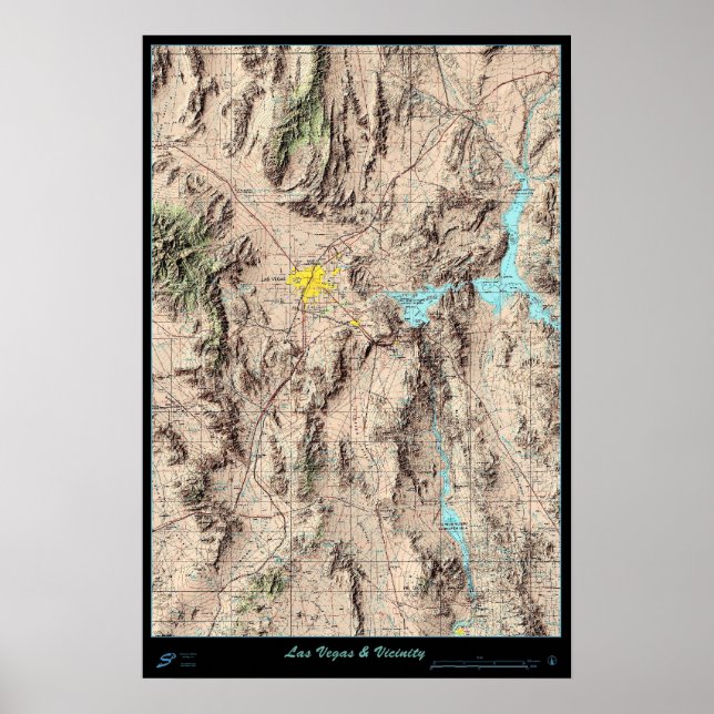 Sydnevada-karta, USA satellitposter Poster (Framsidan)