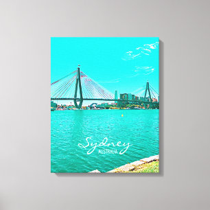 Sydney ANZAC Bridge-hamnscen Canvastryck