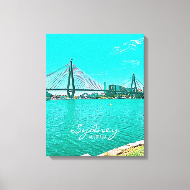 Sydney ANZAC Bridge-hamnscen Canvastryck (Framsida)