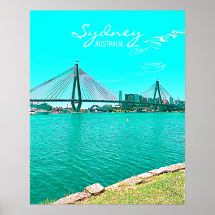 Sydney ANZAC Bridge-hamnscen Poster