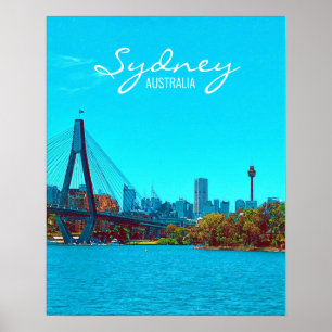 Sydney ANZAC Bridge-hamnscen Poster