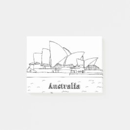 Sydney Australia Art Vacation Teckning Vacation Ar Post-it Block